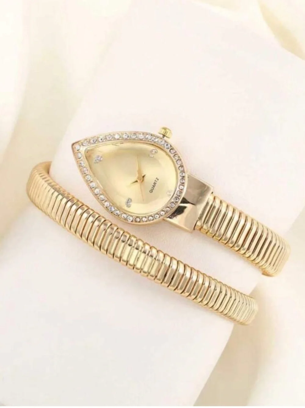 Luxe Sculptural Gold Coil Watch
